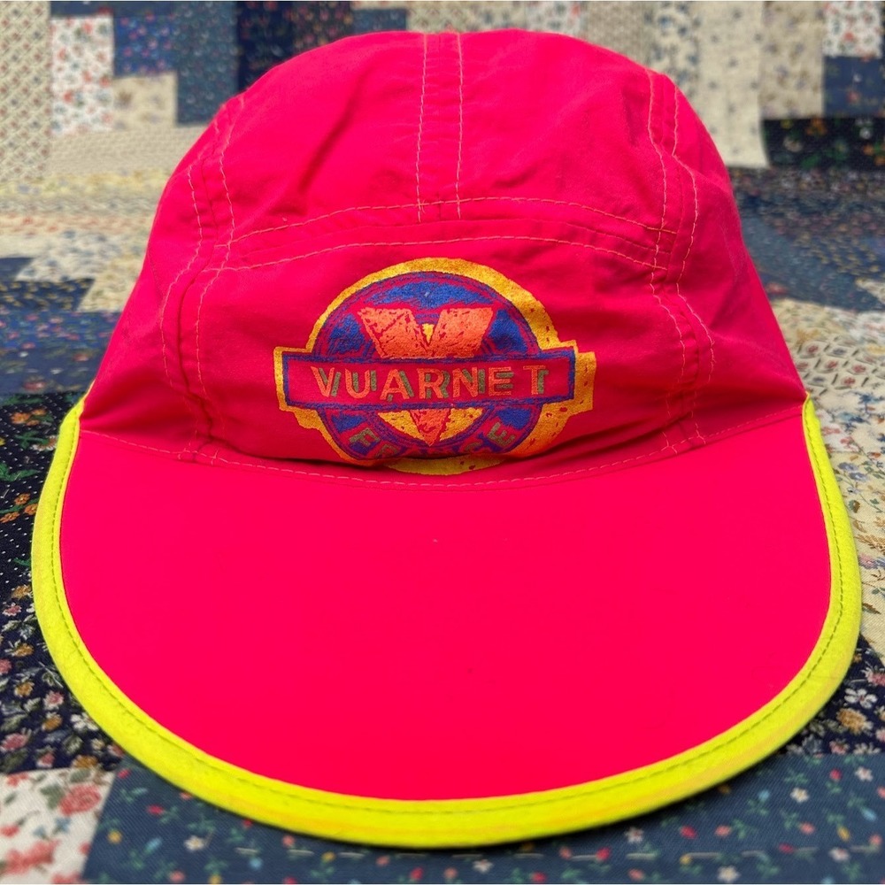 Vintage Surf Skate Vuarnet Neon Pink 1980's Long Bill/Duck Bill‎